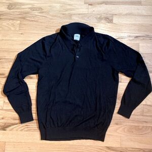 Zara Black Lightweight Polo Sweater